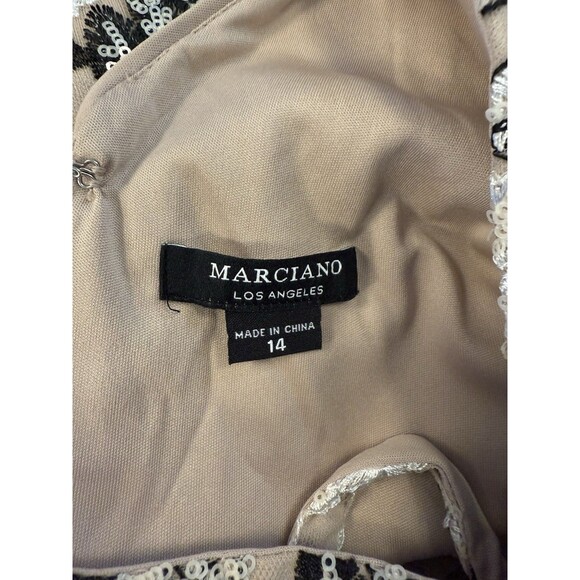 Marciano Los Angeles Womens Sz 14 Sequin Floral ￼Lace Overlay Dress - Picture 3 of 6